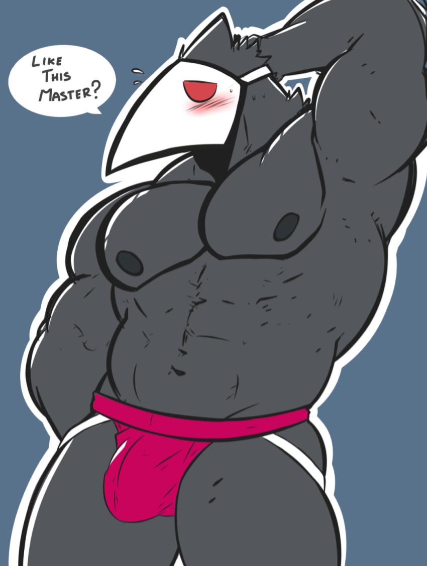 anthro darkner deltarune frankescobarx hi_res male male/male muscular solo stripper swatchling undertale_(series) video_games