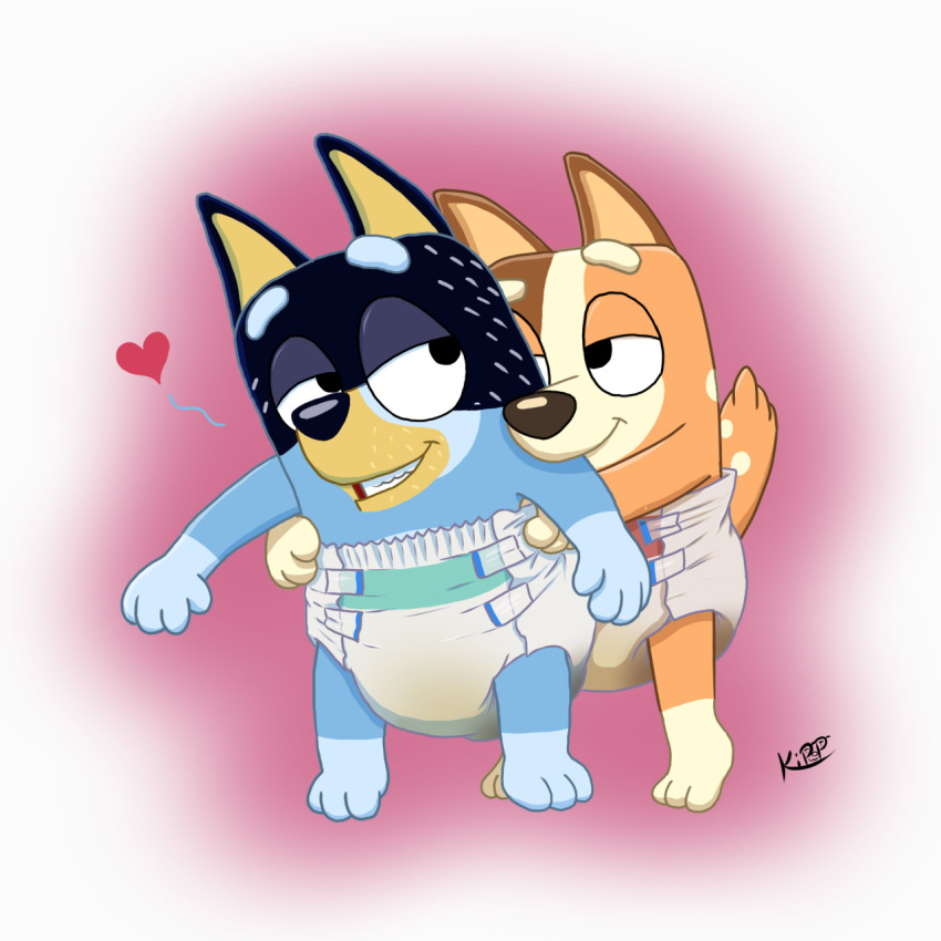 &lt;3 1:1 anthro bandit_heeler blue_body blue_fur bluey_(series) bodily_fluids canid canine canis chilli_heeler diaper diaper_fetish digital_media_(artwork) domestic_dog duo feces female filth filthy full_diaper fur genital_fluids hi_res male male/female mammal messy_diaper radical_moderate scat simple_background smile soiled_diaper soiling urine wet_diaper wetting white_diaper