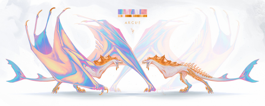 2021 absurd_res ambiguous_gender claws digital_media_(artwork) dragon feral hi_res model_sheet open_mouth solo spines teeth tongue volinfer wyvern