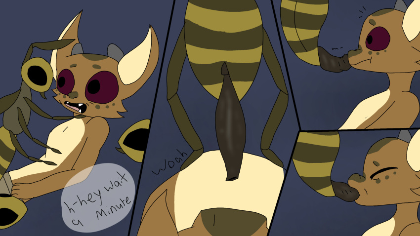 16:9 ambiguous_gender anthro anthro_on_feral anthro_penetrated arthropod bestiality comic dragonsnakeowo fellatio feral feral_penetrating feral_penetrating_anthro forced group hi_res hymenopteran insect insect_penis kobold male_(lore) oral oral_penetration penetration penile pinned_to_floor rape reptile scalie sex snek_(dragonsnakeowo) wasp widescreen