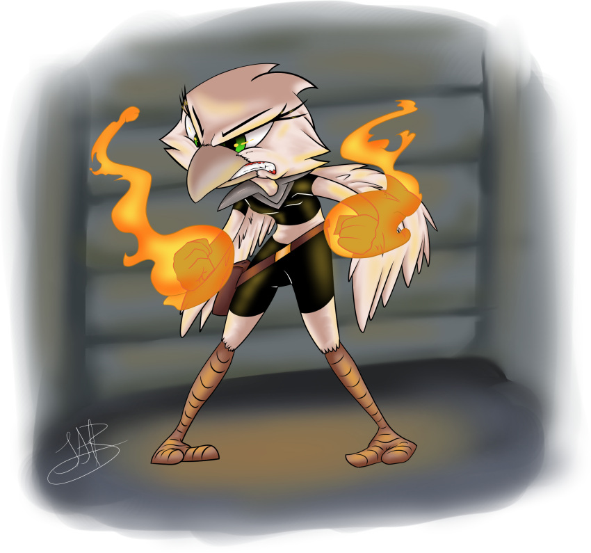 alpha_channel anthro avian avigen beak crown elemental_manipulation fantasy feathers female fire fire_manipulation fireball hi_res leira_safider magic solo toony turkojar