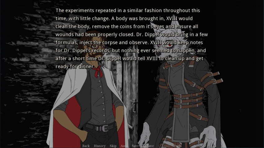 16:9 advertisement anthro belt belt_bondage belt_buckle canid canine canis clothed clothing draite dungeons_and_dragons duo english_text hasbro human humanoid male mammal preview text vampire video_games visual_novel widescreen wizards_of_the_coast wolf xviii_(draite)
