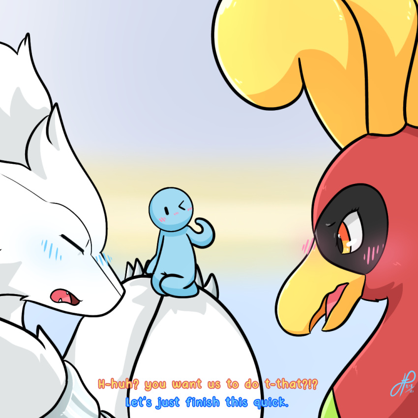 1:1 ? ambiguous_gender avian beak bird blue_eyes blush dragon english_text feathers feral fridaylugia fur group ho-oh legendary_pok&eacute;mon mythological_avian mythological_firebird mythology nintendo pok&eacute;mon pok&eacute;mon_(species) reshiram text trio video_games white_body white_fur