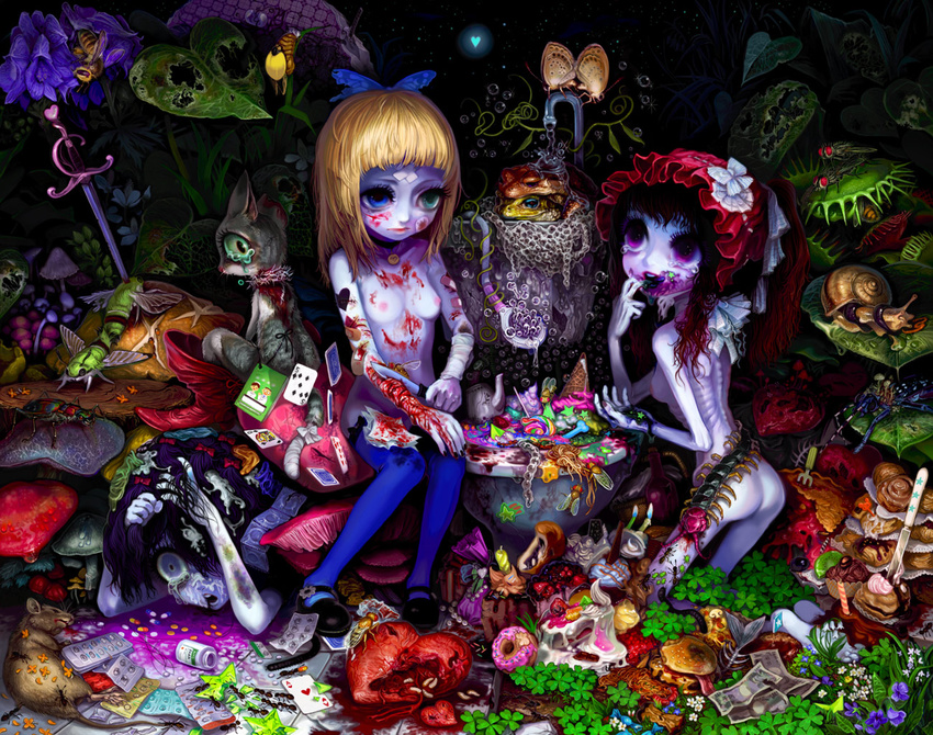 acid_trip bandage bandages blood book butterfly candy card cards cat clover cum cum_on_hair faucet food frog guro hamburger heart insect insects knife maggot maggots money nude ribs snail sword tears weapon what yukaman
