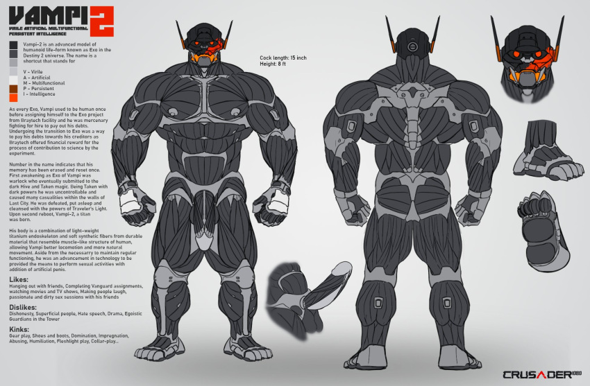 2021 5_fingers 5_toes abs android barazoku biceps big_penis biped bungie butt color_swatch crusader1080 destiny_(video_game) digital_drawing_(artwork) digital_media_(artwork) english_text erection exo feet fingers genitals grey_body hi_res humanoid machine male measurements model_sheet muscular muscular_humanoid muscular_male muscular_thighs nipples not_furry pecs penis pose quads robot robot_humanoid solo standing text thick_thighs toes vampi-2 video_games