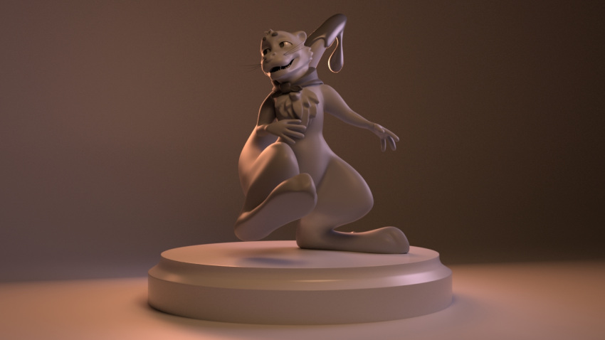 3d_(artwork) 3d_modeling amazinky balancing bandanna bandanna_on_neck bandanna_only chest_tuft digital_media_(artwork) featureless_feet feral half-closed_eyes ink inky_(amazinky) kerchief kerchief_only lutrine male mammal mostly_nude mustelid narrowed_eyes on_one_leg open_mouth raised_tail smile solo standing tuft