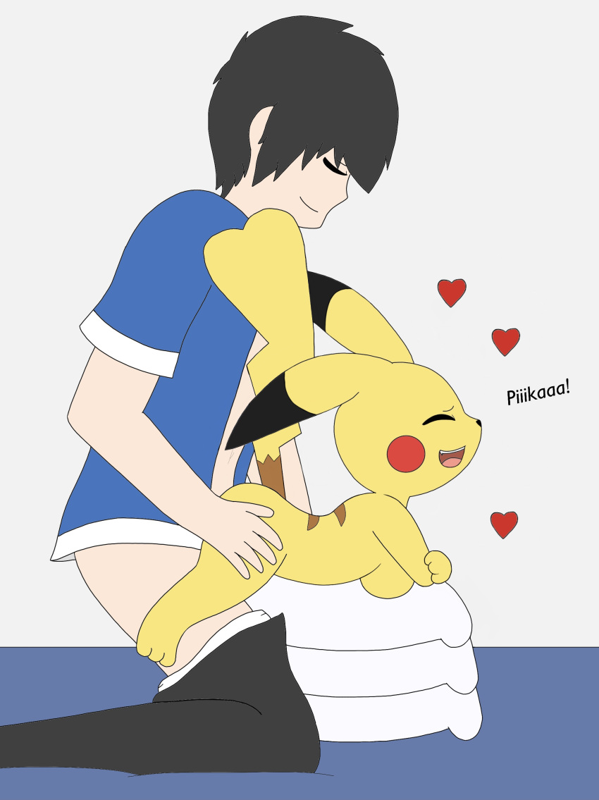 &lt;3 absurd_res anthro anthro_penetrated breasts doggystyle duo female from_behind_position hi_res human human_on_anthro human_penetrating human_penetrating_anthro interspecies looking_pleasured male male/female mammal nintendo penetration penile penile_penetration pikachu pillow pok&eacute;mon pok&eacute;mon_(species) pok&eacute;philia roguecolonel303 sex text vaginal vaginal_penetration video_games