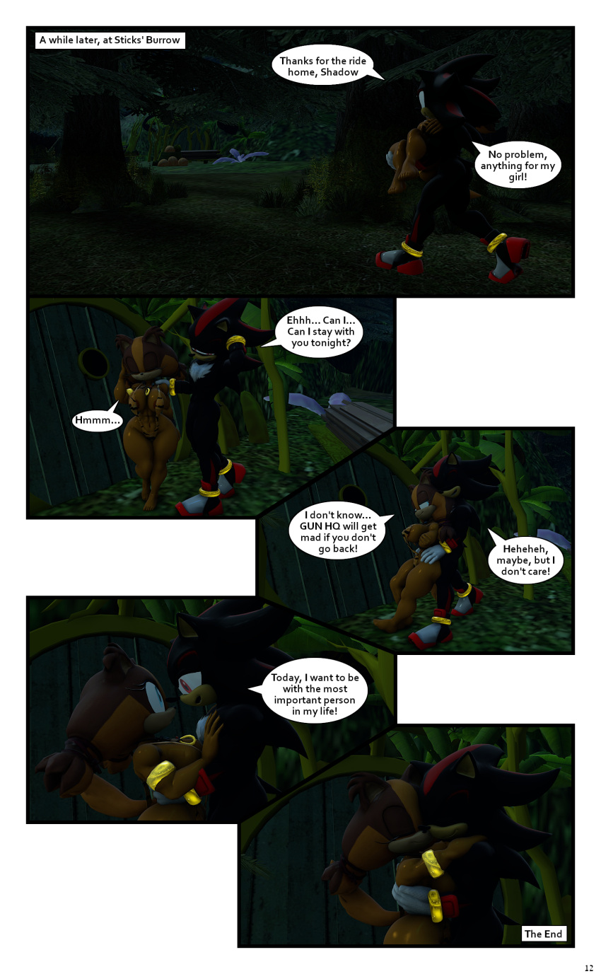 2020 3d_(artwork) abs absurd_res anthro badger big_breasts bikini black_body black_fur black_hair breasts brown_body brown_fur brown_hair carrying carrying_partner chest_tuft clothing comic curvy_figure detailed_background dialogue digital_media_(artwork) duo embrace english_text eulipotyphlan eyes_closed featureless_crotch feet female fingers footwear fur gloves grey-yordle hair handwear hedgehog hi_res highlights_(coloring) hourglass_figure hug jewelry male male/female mammal multicolored_body multicolored_fur multicolored_hair muscular muscular_anthro muscular_female muscular_male mustelid musteline necklace night nude orange_body orange_fur orange_hair outside red_eyes red_hair red_highlights sega shadow_the_hedgehog shoes sling_bikini smile sonic_boom sonic_the_hedgehog_(series) source_filmmaker standing sticks_the_jungle_badger swimwear tan_body tan_fur teal_eyes text thick_thighs toes tuft two_tone_body two_tone_fur two_tone_hair voluptuous wide_hips