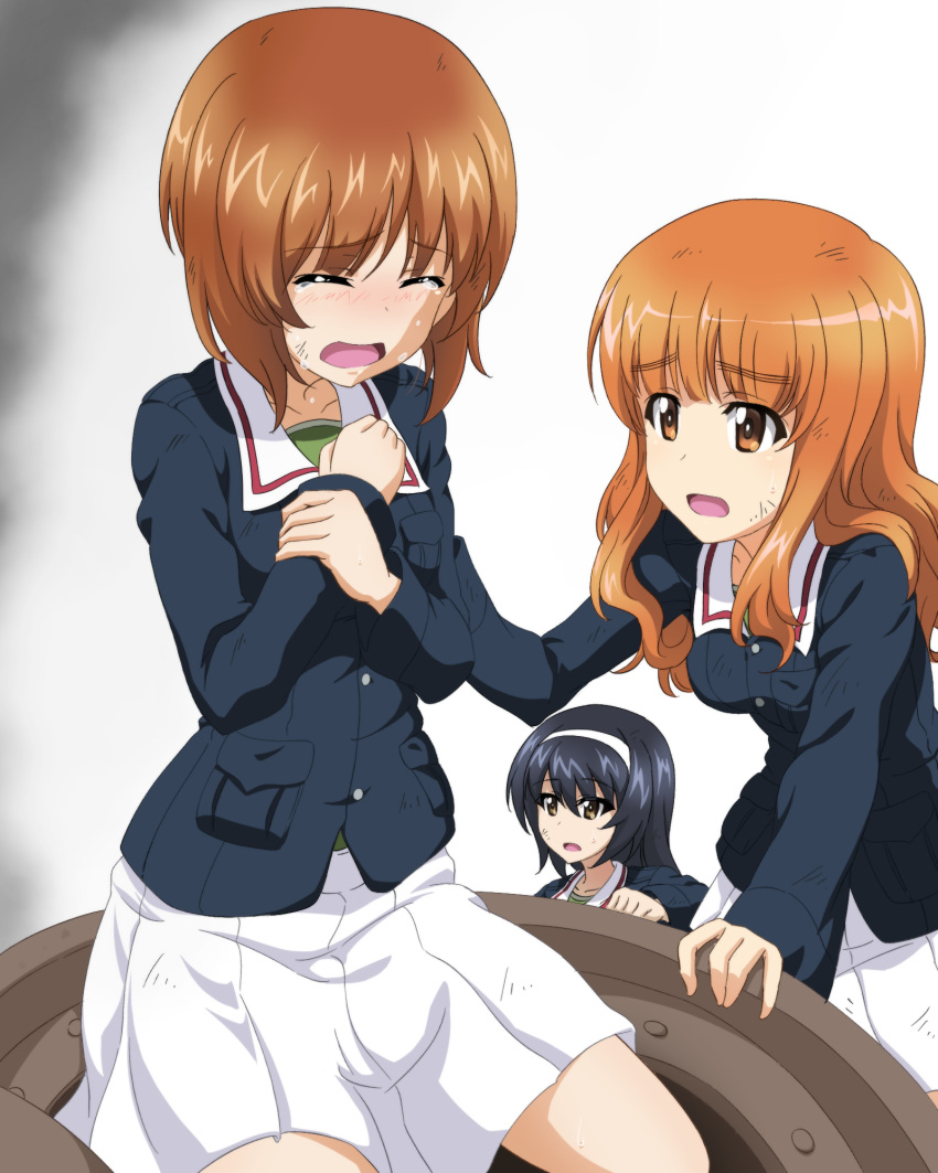 (gaigaigai123) crying highres key_(gaigaigai123) nishizumi_miho reizei_mako takebe_saori