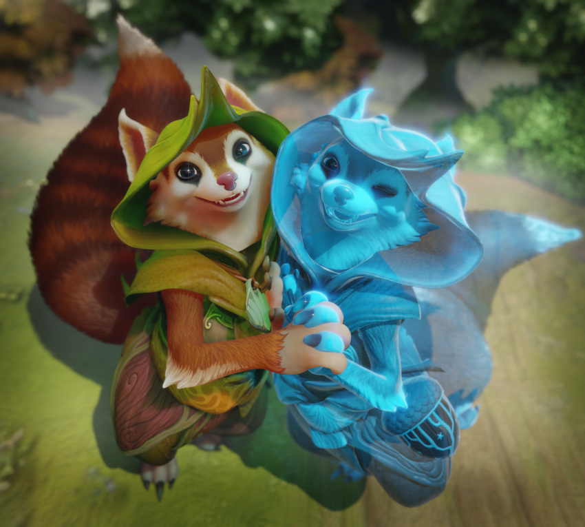 animal_humanoid anthro duo female female/female feral hi_res humanoid mammal mammal_humanoid pink_muffin_oliver rodent rodent_humanoid sciurid sciurid_humanoid squirrel_humanoid tree_squirrel