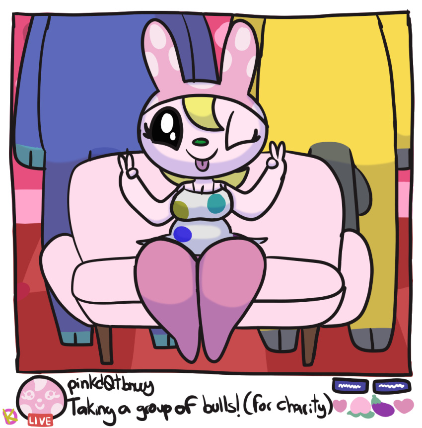 animal_crossing animal_genitalia animal_penis anthro bovid bovine casting_couch cattle chrissy_(animal_crossing) coach_(animal_crossing) equine_penis female genitals group imminent_sex klutzatdusk lagomorph leporid looking_at_viewer male male/female mammal nintendo one_eye_closed penis rabbit sitting streamer streaming stu_(animal_crossing) teasing thick_thighs video_games wink winking_at_viewer