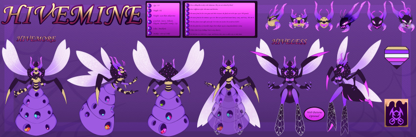 absurd_res alternate_form angry antennae_(anatomy) anthro arthropod arthropod_abdomen bee black black_body bluelikestea blush bodily_fluids boots breasts breath claws clothing curvy_figure demon dress drooling expression_sheet female footwear genitals gloves glowing glowing_genitalia glowing_pussy handwear hi_res hivemine_(retrospecter) hourglass_figure humanoid_genitalia humanoid_pussy hymenopteran insect jagged_mouth knee_boots knee_highs legwear model_sheet mostly_nude neck_tuft nipples non-mammal_breasts non-mammal_nipples one_eye_closed panting pattern_clothing purple_eyes pussy saliva solo stinger striped_clothing stripes translucent translucent_clothing tuft vespid wasp wings wink yellow_body yellow_face