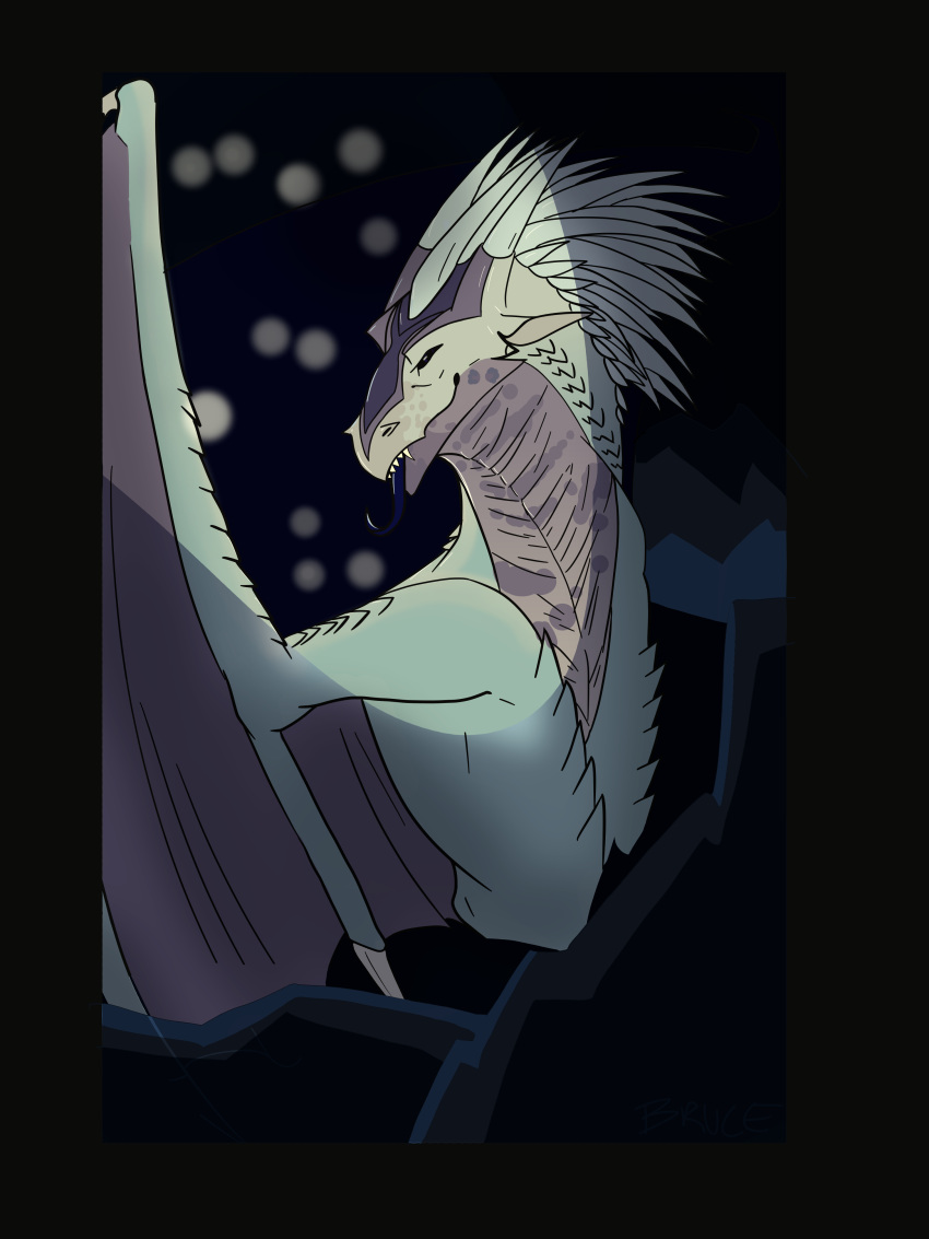absurd_res bedroom_eyes blue_body blue_scales dragon fan_character feral hi_res icewing_(wof) male membrane_(anatomy) membranous_wings narrowed_eyes scales seductive solo tongue tongue_out unknown_artist wings wings_of_fire