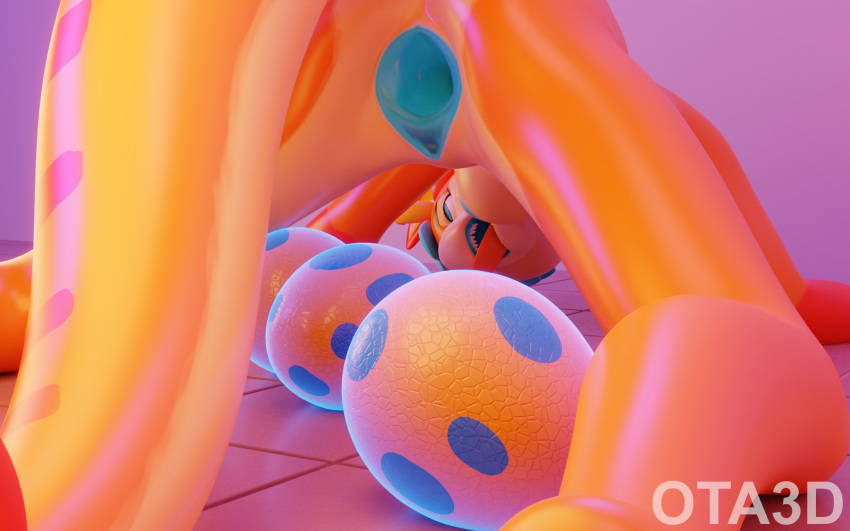 16:10 anthro breasts claws digital_media_(artwork) dragon dragonfoxstudios egg egg_bulge egg_from_pussy exhausted female genitals hi_res open_mouth ota3d ota_dragonclaw oviposition solo spread_legs spreading tongue widescreen
