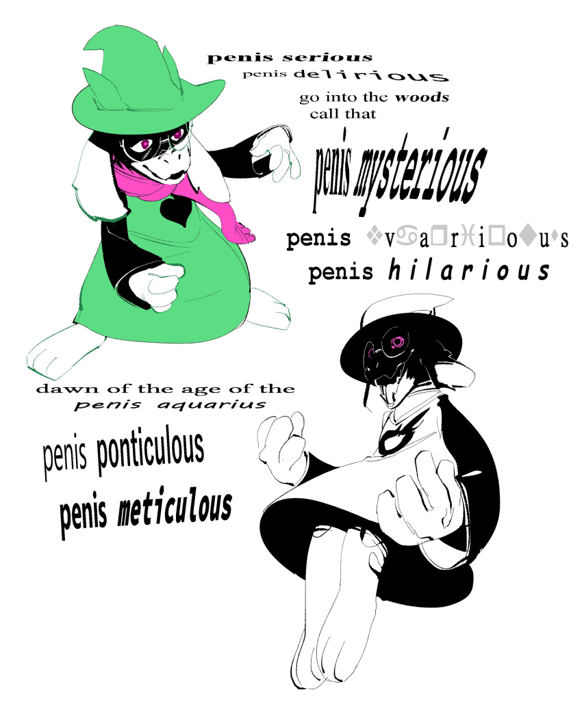 2021 absurd_res anthro bovid caprine clothing colored darkner deltarune digital_drawing_(artwork) digital_media_(artwork) english_text floating floppy_ears fur gesture glowing glowing_eyes goat hat headgear headwear hi_res low-angle_view male mammal monotone_background open_mouth purple_eyes ralsei rapping restricted_palette robe scarf simple_background sketch solo standing text the-hydroxian undertale_(series) video_games white_background white_body white_fur wingdings