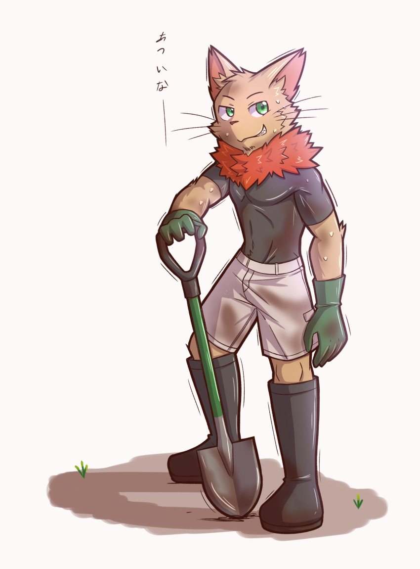 anthro biped clothed clothing fan_character fluffy fully_clothed gardening gardening_tools gloves handwear hi_res league_of_legends male mammal neck_tuft riot_games shovel solo teemo_the_yiffer tools toru_r8 tuft video_games yordle