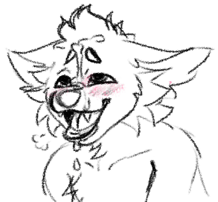 ahegao blush bodily_fluids canid canine canis chihuahua cum domestic_dog fluffy genital_fluids looking_pleasured male mammal neck_tuft rattdawg sketch solo teeth teeth_showing tongue tongue_out toy_dog tuft