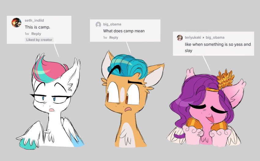 comments dialogue earth_pony english_text equid equine female hair hasbro hi_res hitch_trailblazer_(mlp) horse male mammal mlp_g5 my_little_pony pegasus pipp_petals_(mlp) pony purple_hair sidruni slang text turquoise_hair wings zipp_storm_(mlp)