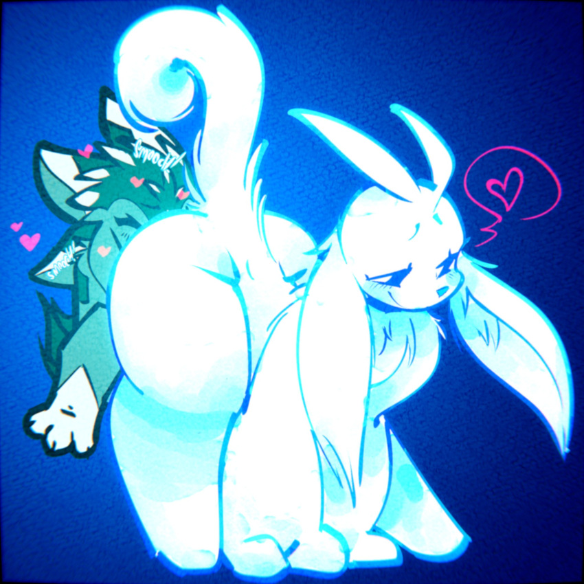 &lt;3 1:1 ambiguous_gender anal anthro ass_up blue_background blush butt english_text hi_res oral ori_(ori) ori_(series) rimming sex simple_background smile speech_bubble sugarkits tail text