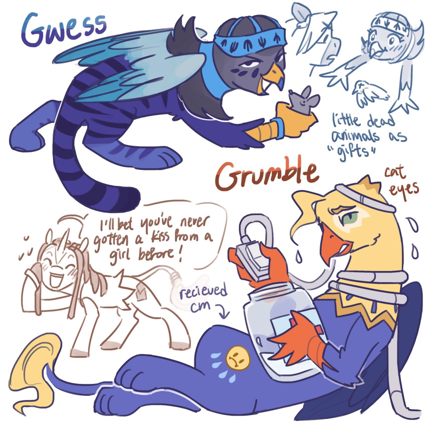 alternate_species ambiguous_gender avian beak container cutie_mark earth_pony equid equine ermes_costello feathered_wings feathers feral feralized furrification gryphon gwess_(jjba) hasbro hi_res hooves horn horse jar jojo's_bizarre_adventure jolyne_cujoh mammal my_little_pony mythological_avian mythology paws ponification pony regularcitrus smile solo tail tail_tuft thunder_mcqueen tuft unicorn wings