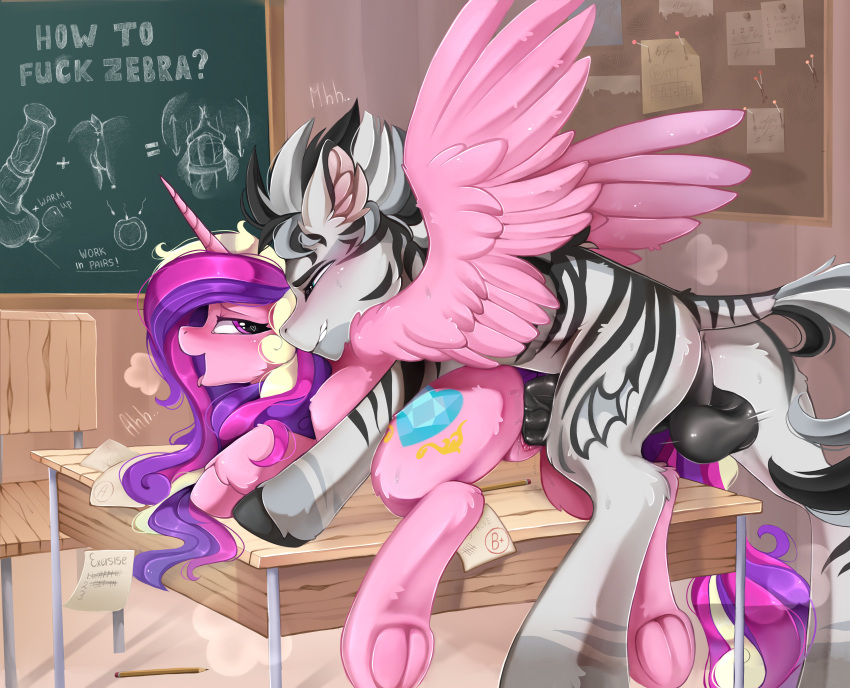 absurd_res balls blush butt classroom duo equid equine feathers female female_penetrated feral feral_on_feral feral_penetrated feral_penetrating feral_penetrating_feral friendship_is_magic fur furniture genitals hasbro hi_res horn huge_filesize looking_pleasured male male/female male_penetrating male_penetrating_female mammal my_little_pony on_table penetration penile penile_penetration penis penis_in_pussy pink_body pink_feathers pink_fur princess_cadance_(mlp) pussy ritter school sex table vaginal vaginal_penetration winged_unicorn wings