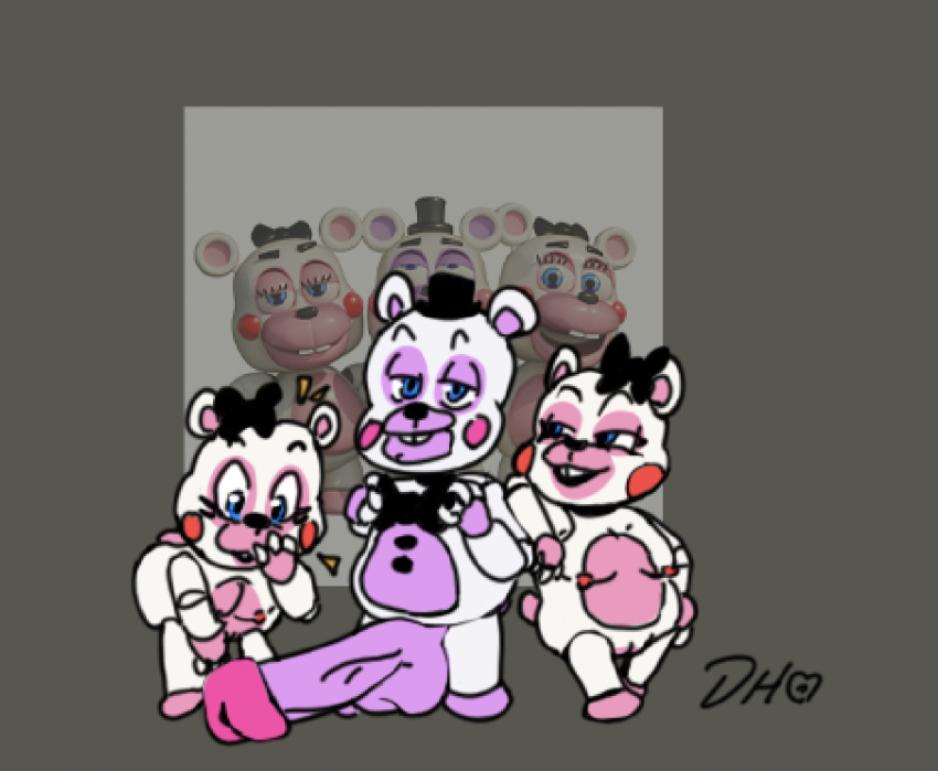 anthro bear big_penis chibi crossgender damion_the_skeleton female five_nights_at_freddy's freddy_fazbear's_pizzeria_simulator genitals group group_sex helpy_(fnaf) male mammal meme penis scottgames sex shocked_expression sibling_(lore) smug_face threesome trio twins_(lore)