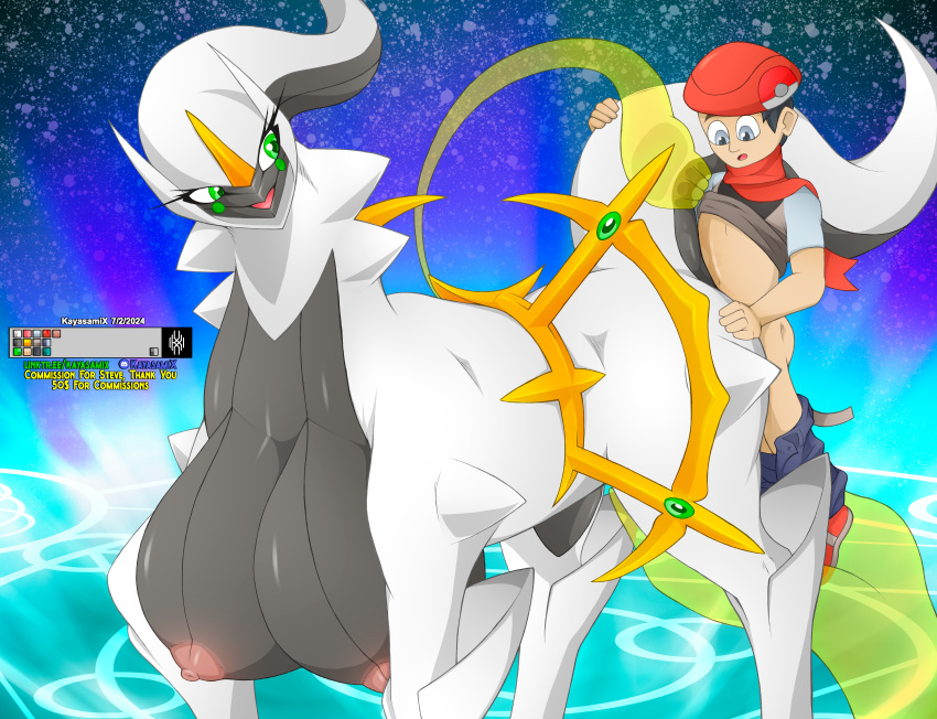 2024 absurd_res arceus areola bestiality big_breasts breasts busty_feral clothed clothing colored detailed duo equid equine eyelashes female feral feral_penetrated from_behind_position generation_4_pokemon green_eyes hand_on_butt hi_res huge_breasts human human_on_feral human_penetrating human_penetrating_female human_penetrating_feral interspecies kayasamix legendary_pokemon light_body logo looking_pleasured male male/female mammal mature_female nintendo nipples nude nude_female open_mouth partially_clothed penetration pink_areola pokemon pokemon_(species) pokephilia quadruped raised_tail sex simple_background size_difference smile spread_legs spreading tail tan_body text tongue tongue_out toony traditional_media_(artwork) white_body