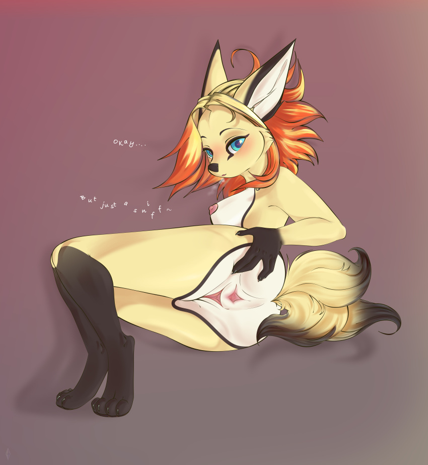 &lt;3 &lt;3_eyes 3_tails abrigail_character absurd_res anal anthro anus black_body black_fur blonde_hair blush bodily_fluids breath butt canid canine casual_exposure casual_nudity claws dessert dialogue digital_drawing_(artwork) digital_media_(artwork) female female/female fenec food fox fully_colored fur genitals hair hi_res horny_(disambiguation) hybrid kadeki looking_at_viewer mammal multi_tail nude oral paws presenting presenting_anus presenting_pussy provocative pussy red_blush_on_cheek red_hair rimming sex sigh simple_background sniffing_anus solo text toe_claws tree_tail white_body white_fur year yellow_body yellow_fur