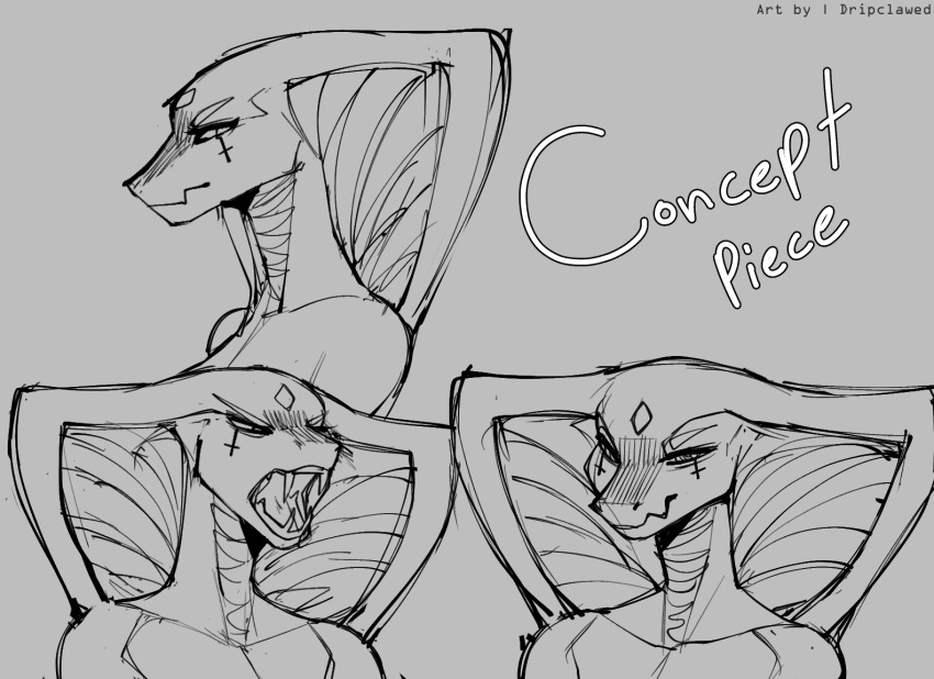 angry_expression animal_humanoid claweddrip concept_art expression_sheet expressions facial_markings female head_markings humanoid markings reptile reptile_humanoid scalie scalie_humanoid sketch sketch_page snake snake_hood snake_humanoid solo