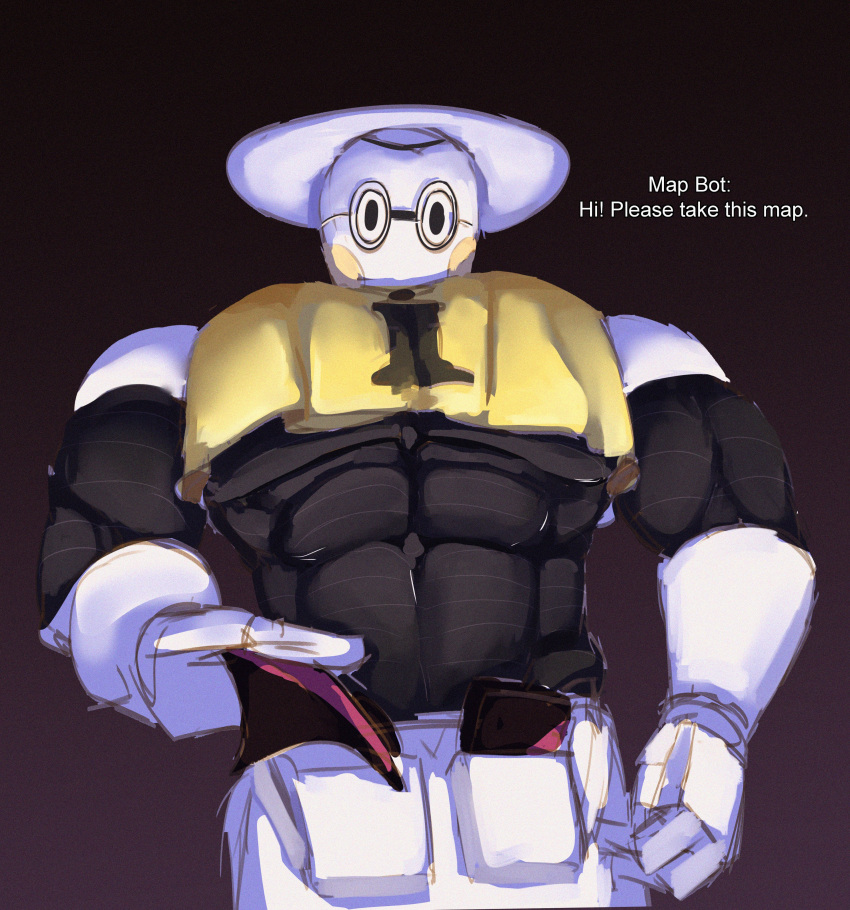 abs absurd_res animatronic armwear bara_tiddies clothed clothing elbow_gloves five_nights_at_freddy's five_nights_at_freddy's:_security_breach gloves handwear hat headgear headwear hi_res himbofication machine male male/male map_bot_(fnaf) muscular partially_clothed robot scottgames solo theleonsdoodles video_games