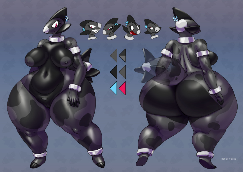 absurd_res aircraft anthro big_butt black_body bloons_tower_defense butt camo dark_dirigible_titan female hi_res huge_butt huge_thighs living_aircraft living_machine living_vehicle machine model_sheet piercing solo thick_thighs vdisco vehicle wide_hips