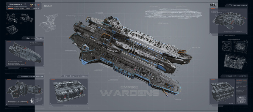 aircraft_carrier battleship cannon cockpit commentary concept_art deck engine english_text flight_deck hangar highres interior karanak machinery mechanical military military_vehicle no_humans original photoshop_(medium) realistic science_fiction ship space_craft spacecraft_interior star_conflict turret warship watercraft