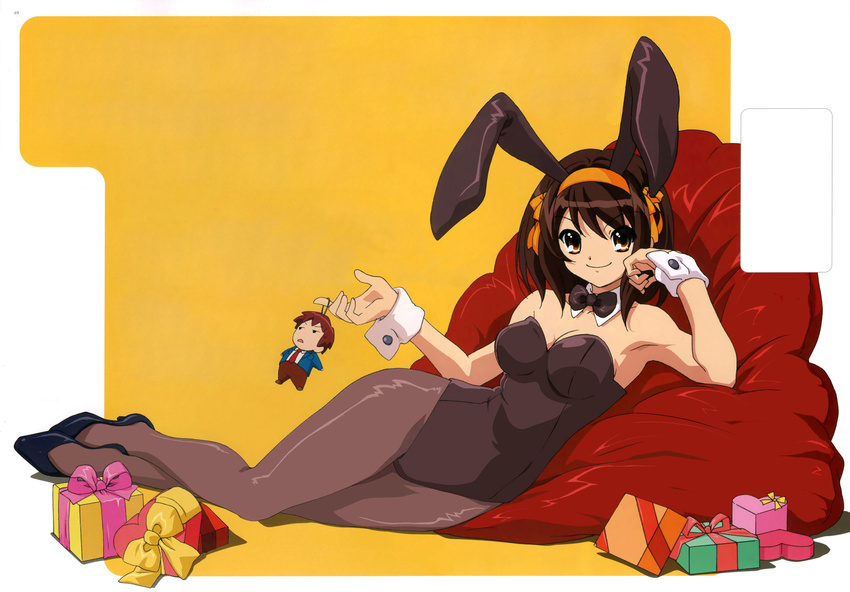 animal_ears bunny_ears bunny_girl ikeda_shouko pantyhose suzumiya_haruhi suzumiya_haruhi_no_yuuutsu