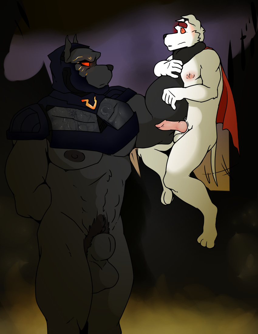 absurd_res alien angry animal_genitalia animal_penis anthro armor balls canid canine canis cape clothed clothing darkseid dc_comics deity digital_media_(artwork) domestic_dog duo fur genitals grabbing_arm hair hi_res holding_by_neck hypnosis krypto krypto_the_superdog kryptonian male male/male mammal mind_control muscular muscular_anthro muscular_male nipples nude partially_clothed penis questionable_consent sheath strangling submissive submissive_male superhero sylvanedadeer tail_motion tailwag thick_thighs unconvincing_armor