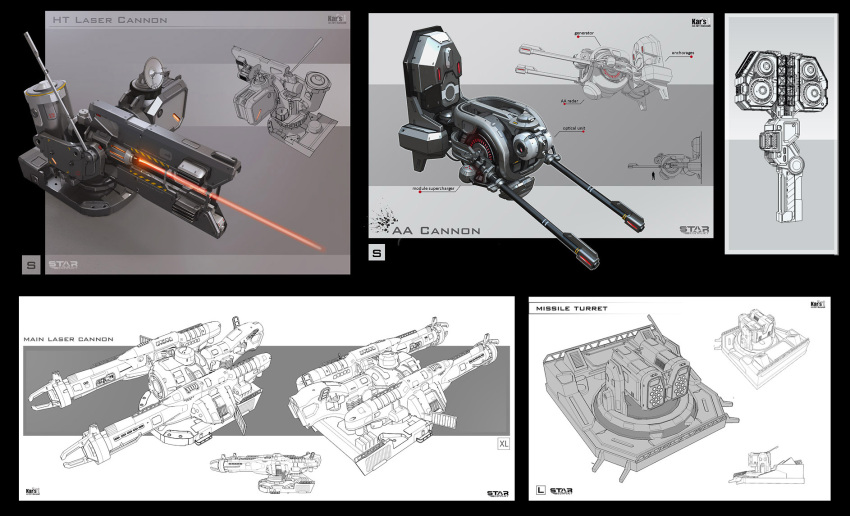 beam beam_cannon cannon concept_art energy energy_beam energy_cannon english_commentary english_text generator glowing highres karanak laser logo machinery mechanical military original radar realistic rocket_launcher russian_commentary science_fiction space_craft star_conflict turret weapon