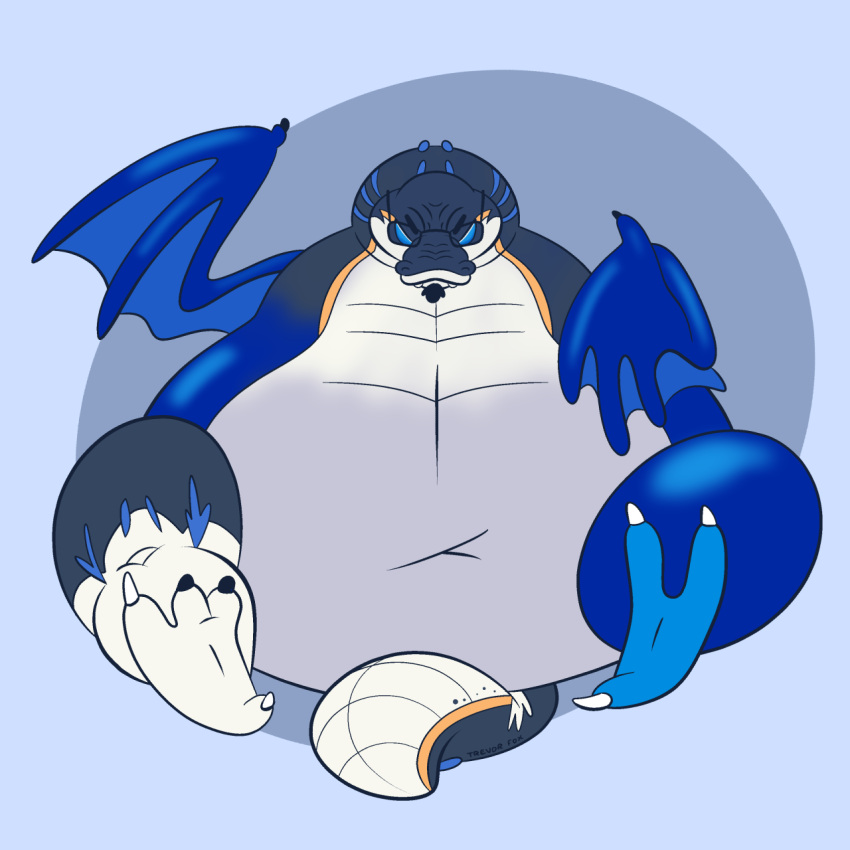 alligator alligatorid ambiguous_gender bomberman_64 crocodilian dragon hi_res reptile scalie transformation trevor-fox weight_gain winged_arms wings