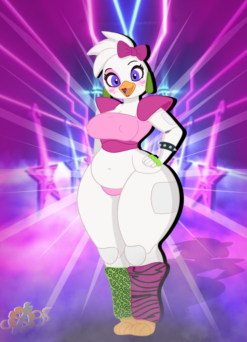 absurd_res anthro avian bird chica_(fnaf) chicken cogsfixmore female five_nights_at_freddy's five_nights_at_freddy's:_security_breach galliform gallus_(genus) glamrock_chica_(fnaf) hi_res phasianid scottgames solo video_games