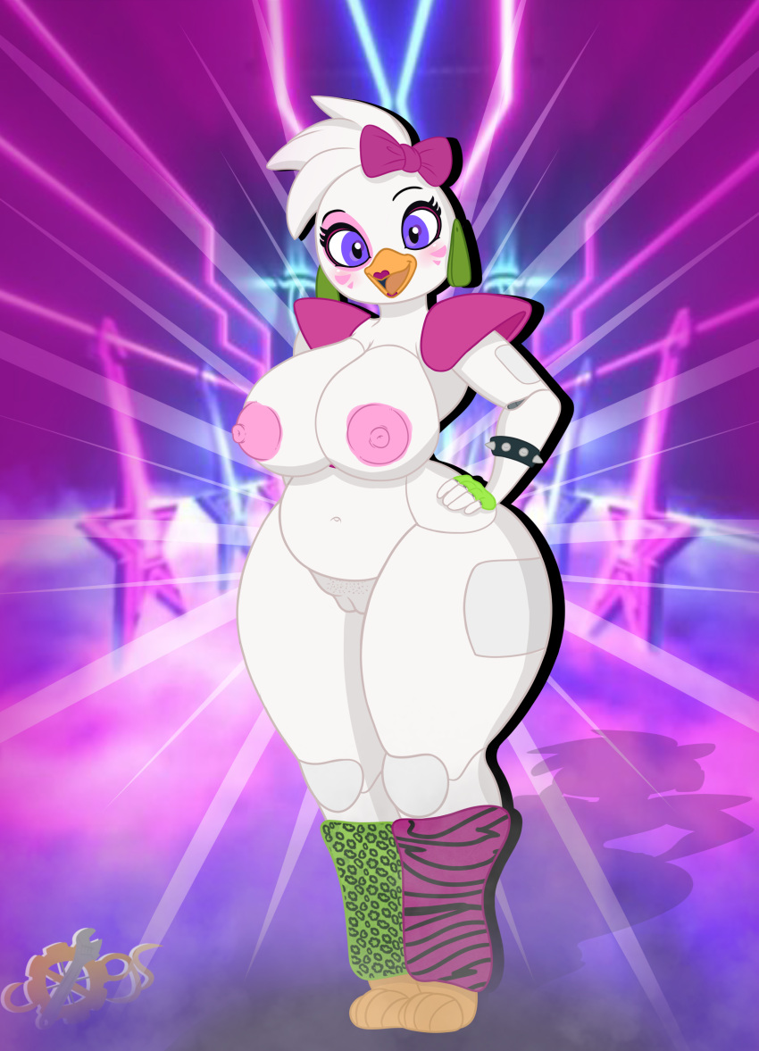 absurd_res anthro avian bird breasts chica_(fnaf) chicken clothed clothing cogsfixmore female five_nights_at_freddy's five_nights_at_freddy's:_security_breach galliform gallus_(genus) genitals glamrock_chica_(fnaf) hi_res mostly_nude phasianid pussy scottgames solo video_games