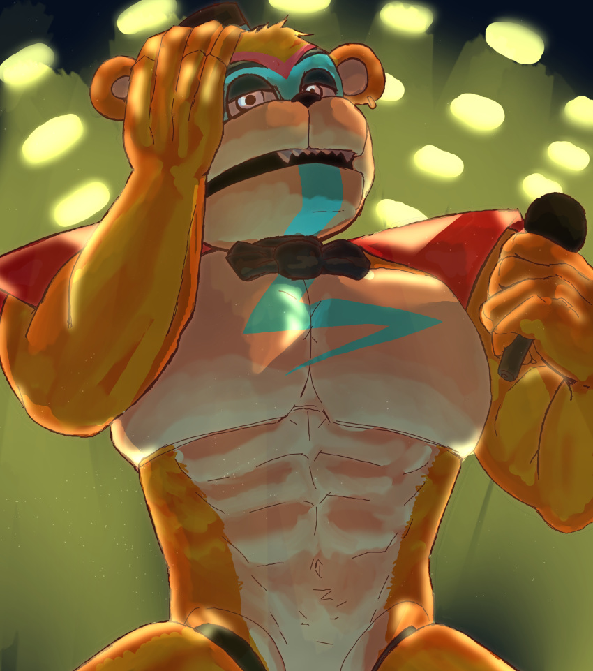 absurd_res animatronic anthro biceps five_nights_at_freddy's five_nights_at_freddy's:_security_breach glamrock_freddy_(fnaf) hi_res humanoid machine male male/male mammal muscular muscular_male muscular_thighs robot scottgames solo superabsurd_res ursid video_games zartty_art