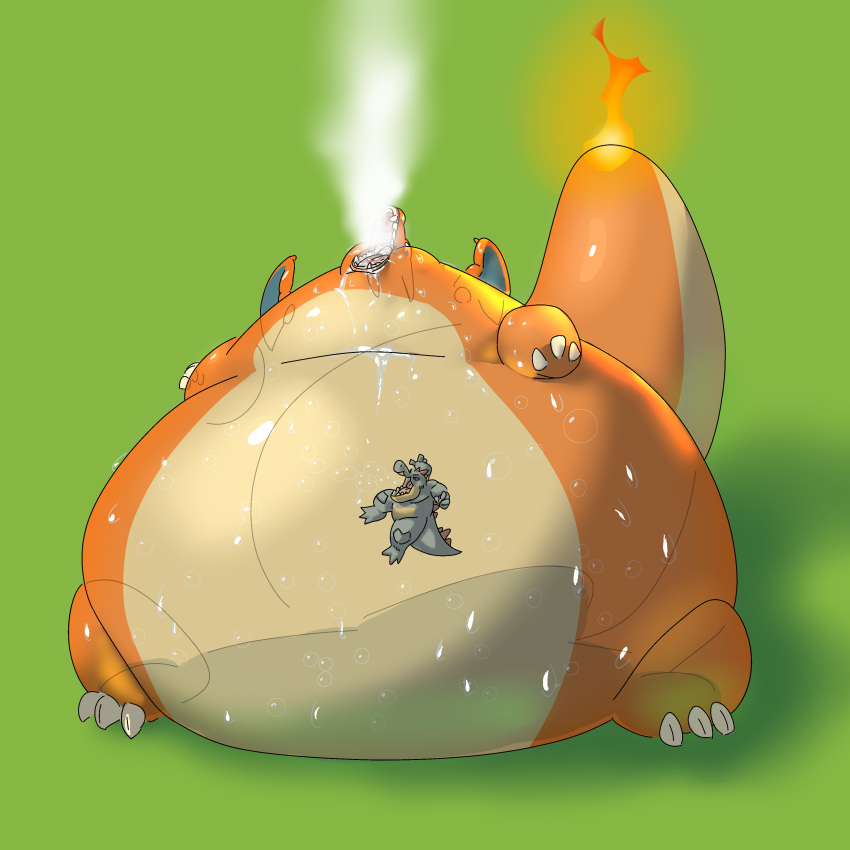 absurd_res ambiguous_gender balloon belly big_belly birdcatdeer charizard duo feraligatr hi_res hyper hyper_belly immobile inflatable inflation nintendo orange_body pok&eacute;mon pok&eacute;mon_(species) steam video_games water water_balloon water_inflation yellow_belly