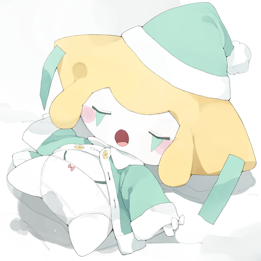 1:1 2021 blush bodily_fluids bow_panties clothed_female clothing digital_media_(artwork) eyes_closed female genital_fluids green_clothing green_hat green_headwear green_topwear hat headgear headwear hi_res jirachi legendary_pok&eacute;mon lying nintendo no_pants not_furry on_back open_mouth panties pink_bow pok&eacute;mon pok&eacute;mon_(species) pussy_juice pussy_juice_through_clothing shaded simple_background simple_shading sleeping solo tongue topwear underwear video_games wet wet_clothing wet_dream wet_panties wet_underwear white_background white_body white_panties youjomodoki