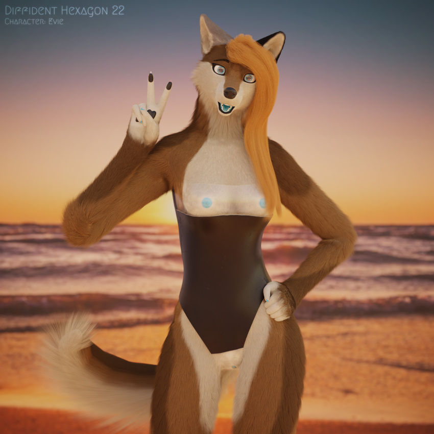 3d_(artwork) 3dart 3dartwork absurd_res anthro canid canine canis challenge challenge_accepted clothing diffident_hexagon digital_media_(artwork) eviemuller female gris_swimsuit hi_res mammal meme meme_clothing one-piece_swimsuit solo swimwear translucent translucent_clothing translucent_swimwear wolf zackweird