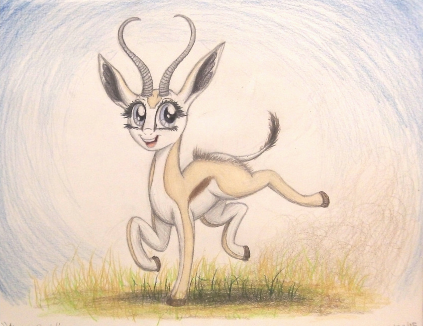 2015 antelope balancing black_hooves black_tail blue_eyes bovid bucking cloven_hooves colored_pencil_(artwork) countershade_face countershade_legs countershade_torso countershading eyelashes fan_character female feral full-length_portrait fur grass grey_horn handstand happy hooves horn long_eyelashes looking_aside looking_away mammal mmiri_omi multicolored_fur my_little_pony on_one_hand open_mouth open_smile pink_tongue portrait prancing quadruped ridged_horn shadow side_view smile solo springbok tail_tuft tan_fur teeth thefriendlyelephant tongue toony traditional_media_(artwork) true_antelope tuft two_tone_fur two_tone_tail white_countershading white_fur white_tail