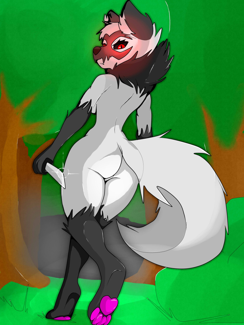 absurd_res anthro butt canid canine canis female hi_res jhoneilerld mammal sarah_(disambiguation) wings wolf