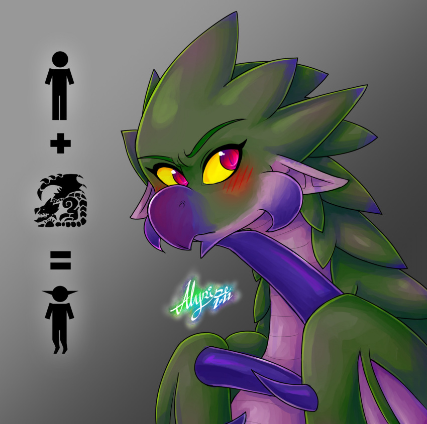 2022 alyrise anthro blush bust_portrait capcom dragon eyebrows female feral flying_wyvern green_body green_scales hand_on_chin hi_res humanoid_pointy_ears mammal membrane_(anatomy) membranous_wings monster_hunter pink_eyes portrait pupils purple_body purple_eyes rath_wyvern rathian reptile scales scalie signature slit_pupils solo spikes spikes_(anatomy) thinking thinking_pose video_games winged_arms wings yellow_sclera