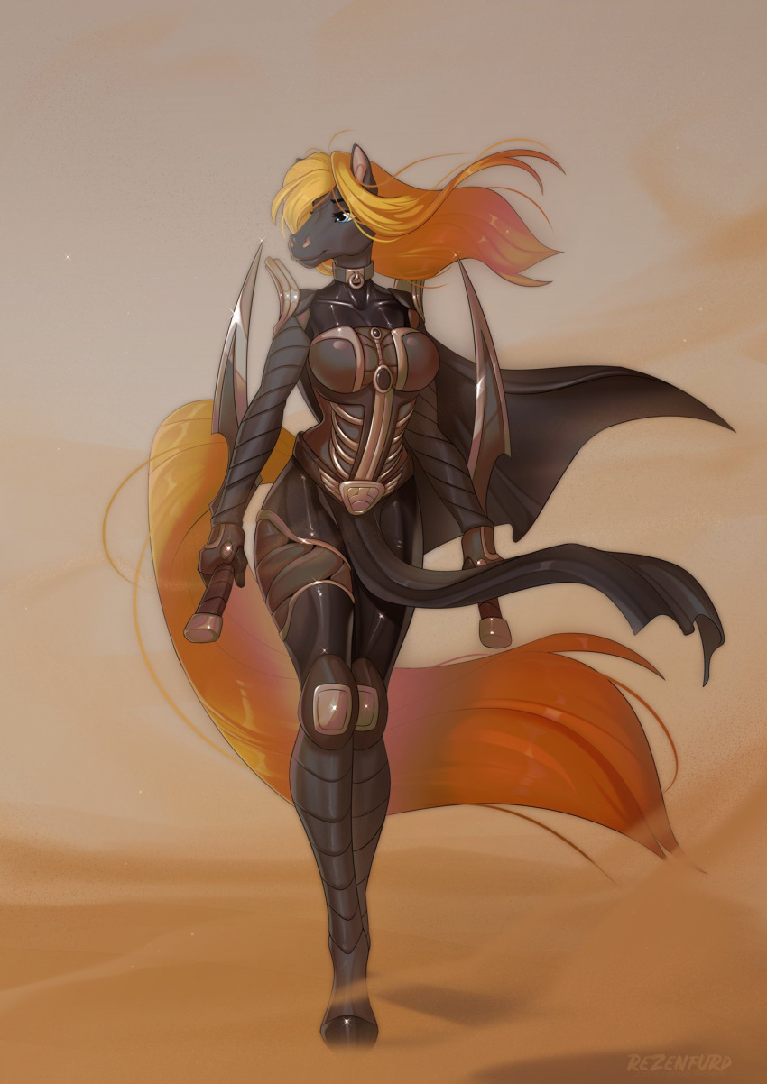 2022 anthro breasts clothed clothing digital_media_(artwork) equid equine female fingers hair hi_res hooves horse jetfuelheart mammal orange_hair smile solo standing