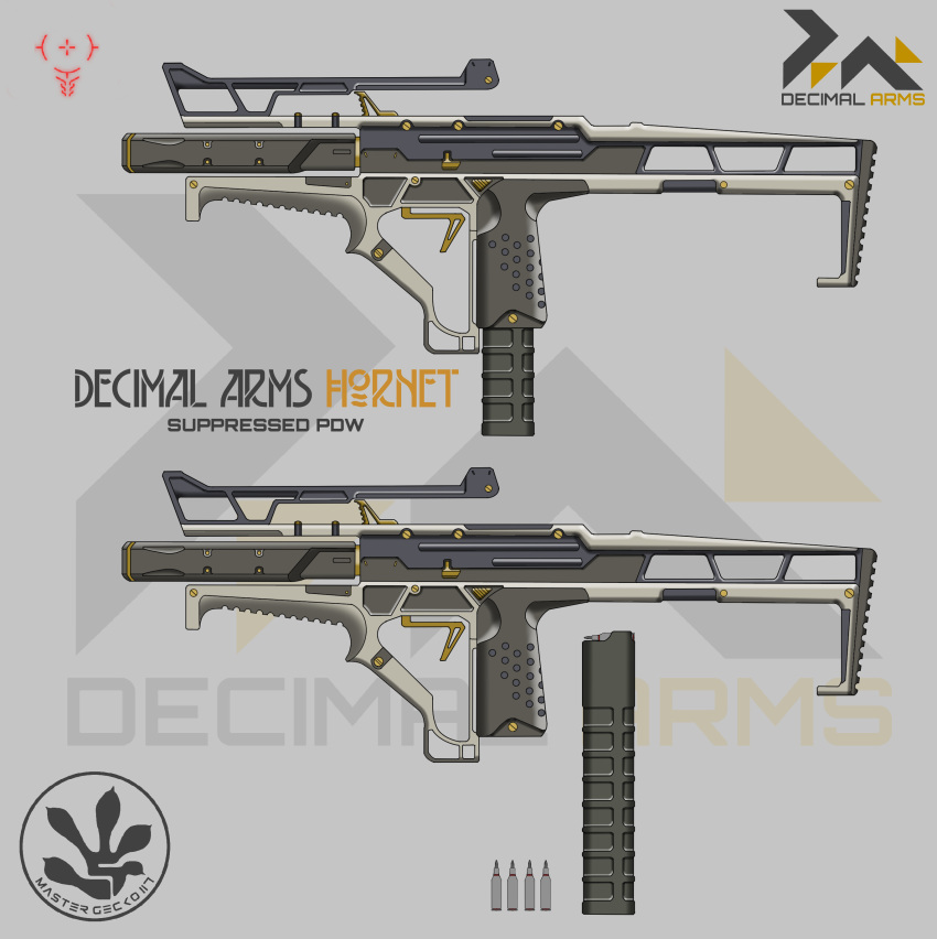 absurdres chinese_commentary commentary_request gun highres hniu no_humans original science_fiction weapon weapon_focus