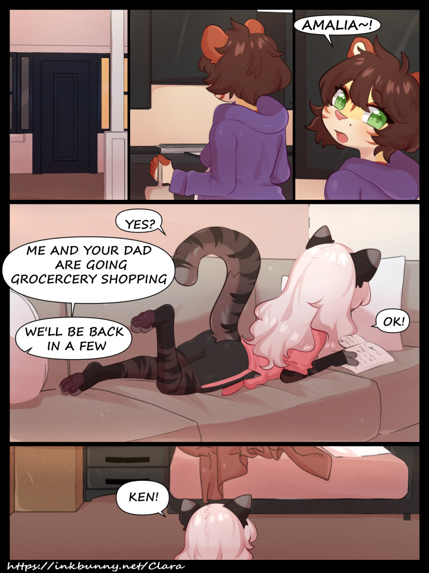 absurd_res amalia_(claralaine) anthro bed claralaine clothing comic female furniture hi_res ken's_mom_(claralaine) kitchen sofa solo young