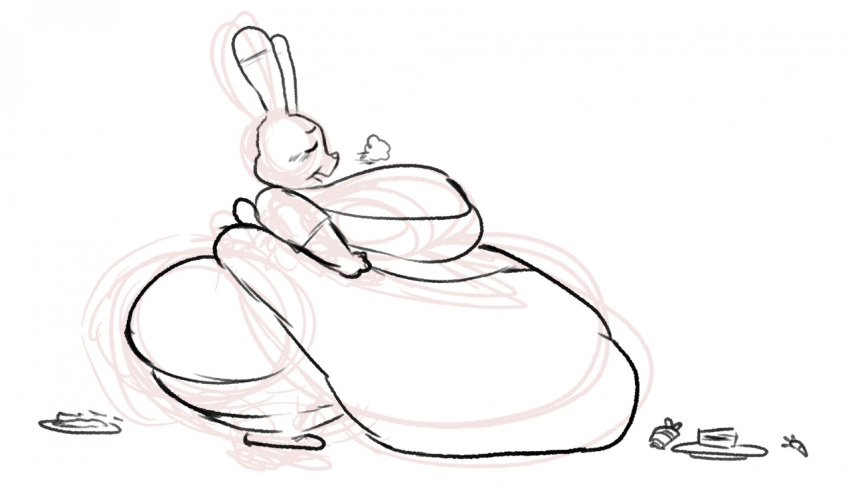 anthro belly belly_overhang big_belly big_breasts big_butt black_and_white_and_red blush breasts butt carrot cleavage clothed clothing disney eyes_closed female food huge_breasts huge_butt huge_thighs hyper hyper_belly judy_hopps lagomorph leporid love_handles mammal midriff morbidly_obese morbidly_obese_anthro morbidly_obese_female obese obese_anthro obese_female open_mouth overweight overweight_anthro overweight_female plant plate rabbit shirt side_view simple_background solo stallon standing thick_thighs tight_clothing tight_shirt tight_topwear topwear vegetable weight_gain zootopia