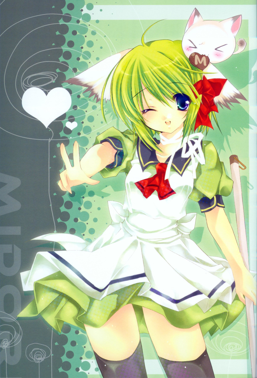 animal_ears greenwood hareko midori nekomimi thigh-highs